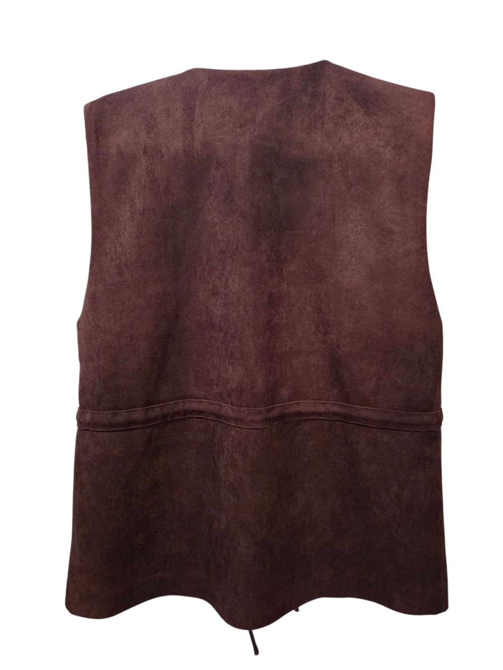 NWT Zara Chocolate Brown Faux Suede Waistcoat with Patch Pockets. Large. - Picture 8 of 9